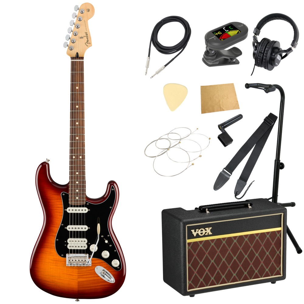 Fender Player Stratocaster HSS Plus Top PF TBS エレキギター VOXアンプ付き 入門11点 初心者セット