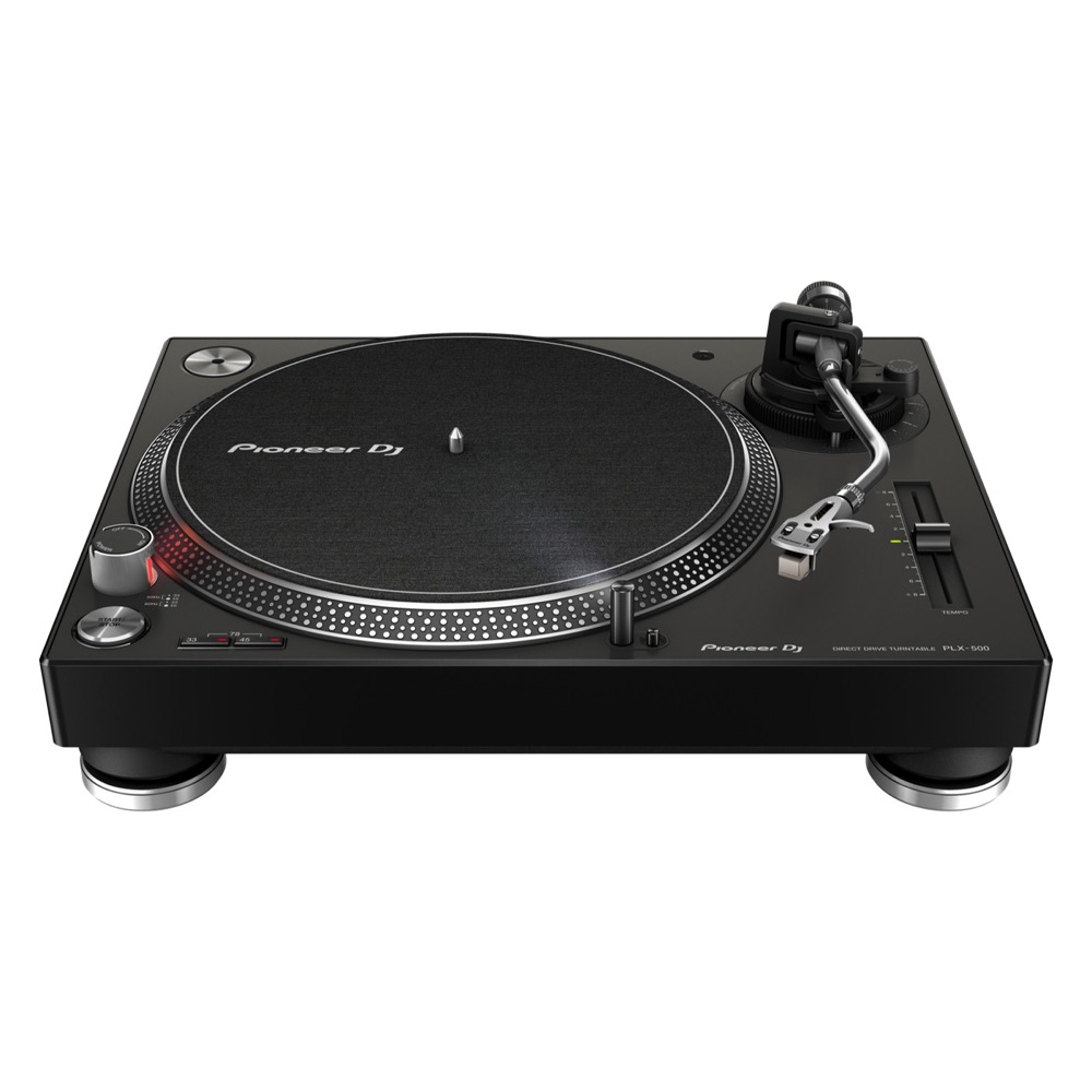 Pioneer DJ PLX-500-K Black ターンテーブル リスニングセット Pioneer DJ DM-40D アイソレーションパッド付きセット Pioneer DJ PLX-500-K Black ターンテーブルの正面画像