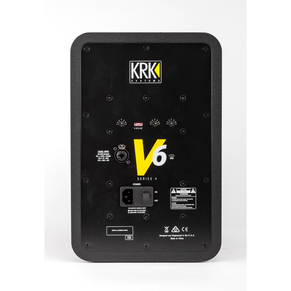 KRK SYSTEMS V6S4 Vシリーズ4 モニタースピーカー×2本（ペア） スピーカースタンド付きセット 背面画像
