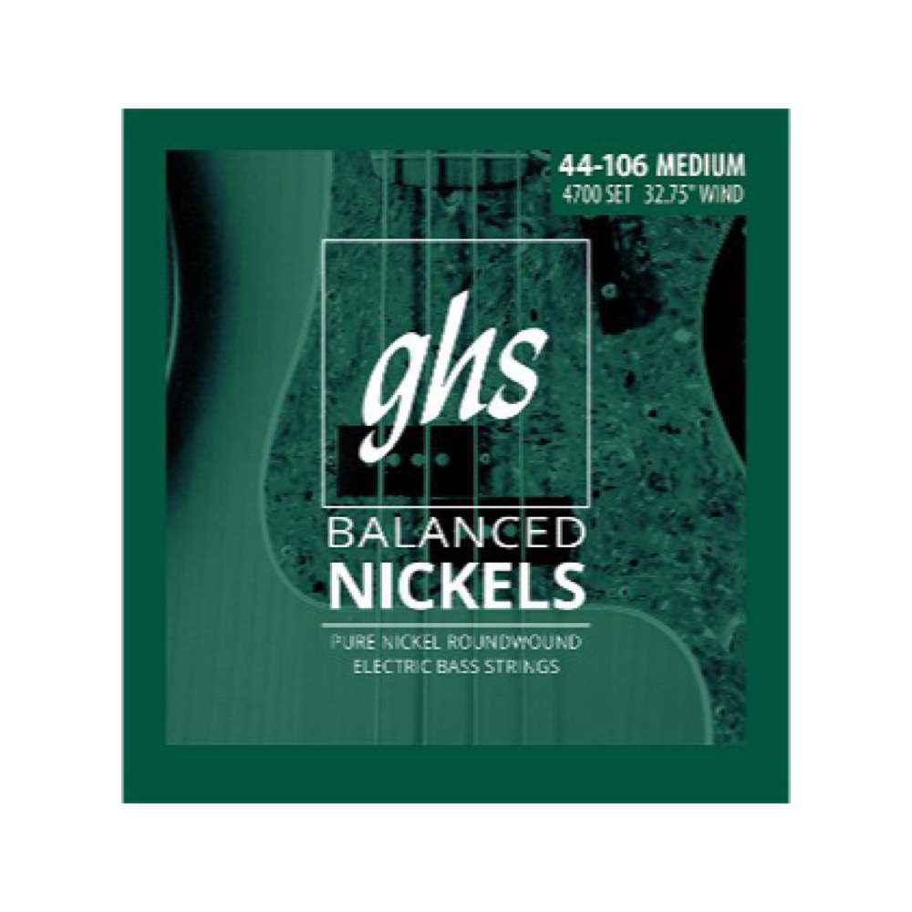 GHS 4700 Short Scale Balanced Nickels MEDIUM 44-106 エレキベース弦×2セット