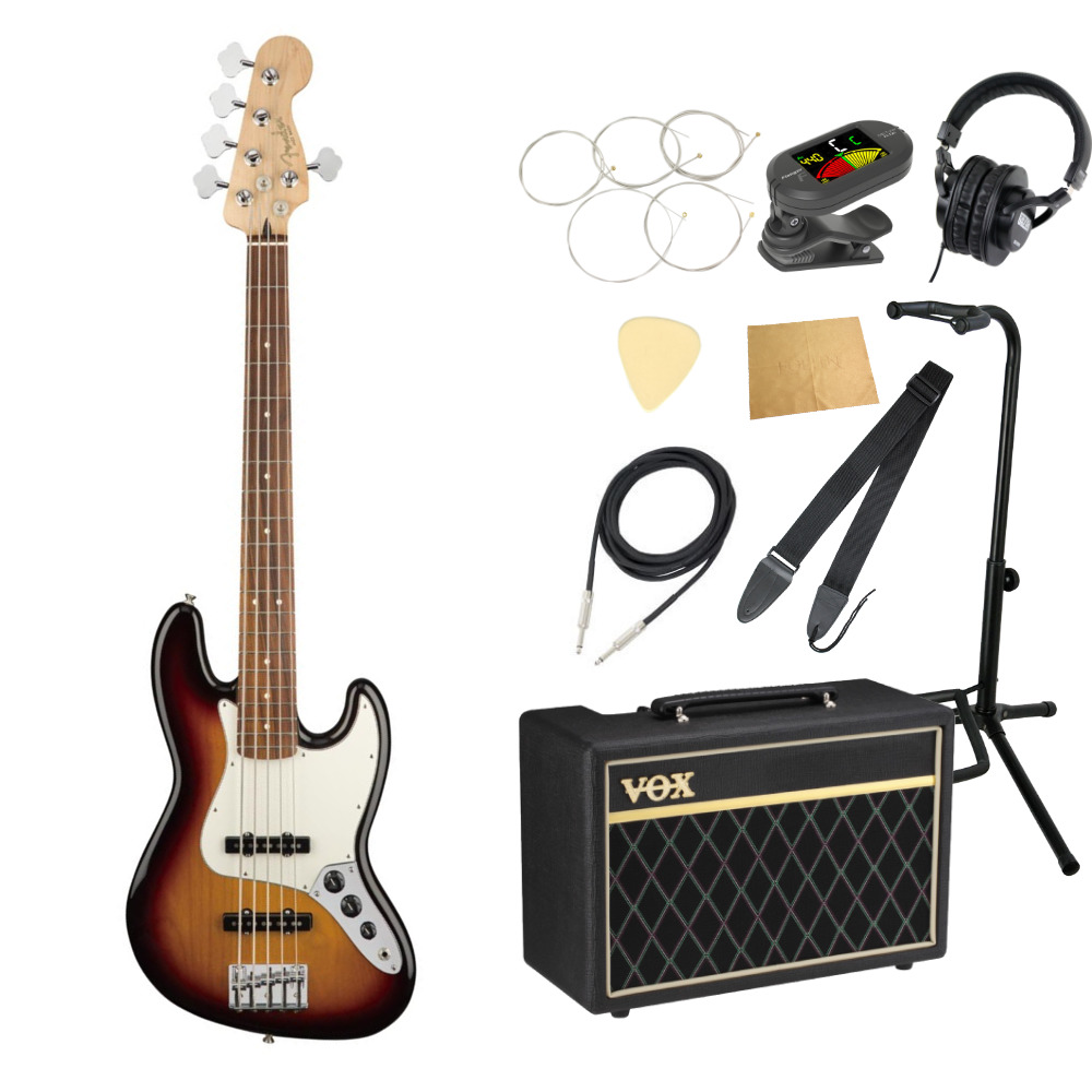 Fender Player Jazz Bass V PF 3TS 5弦エレキベース VOXアンプ付き 入門10点 初心者セット