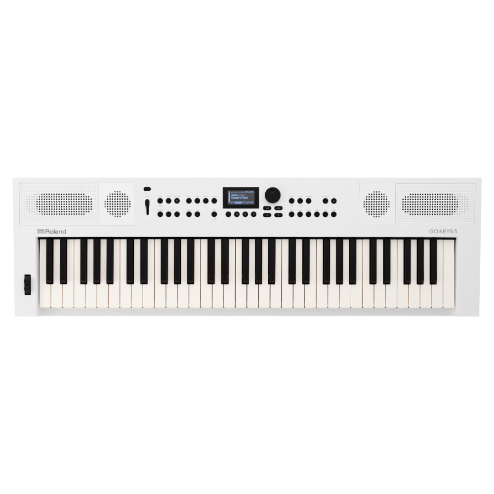 ROLAND ローランド GOKEYS5-WH GO:KEYS 5 Entry Keyboard 専用譜面立て付きセット エントリーキーボード ホワイト 自動伴奏 ボーカル入力対応 正面画像