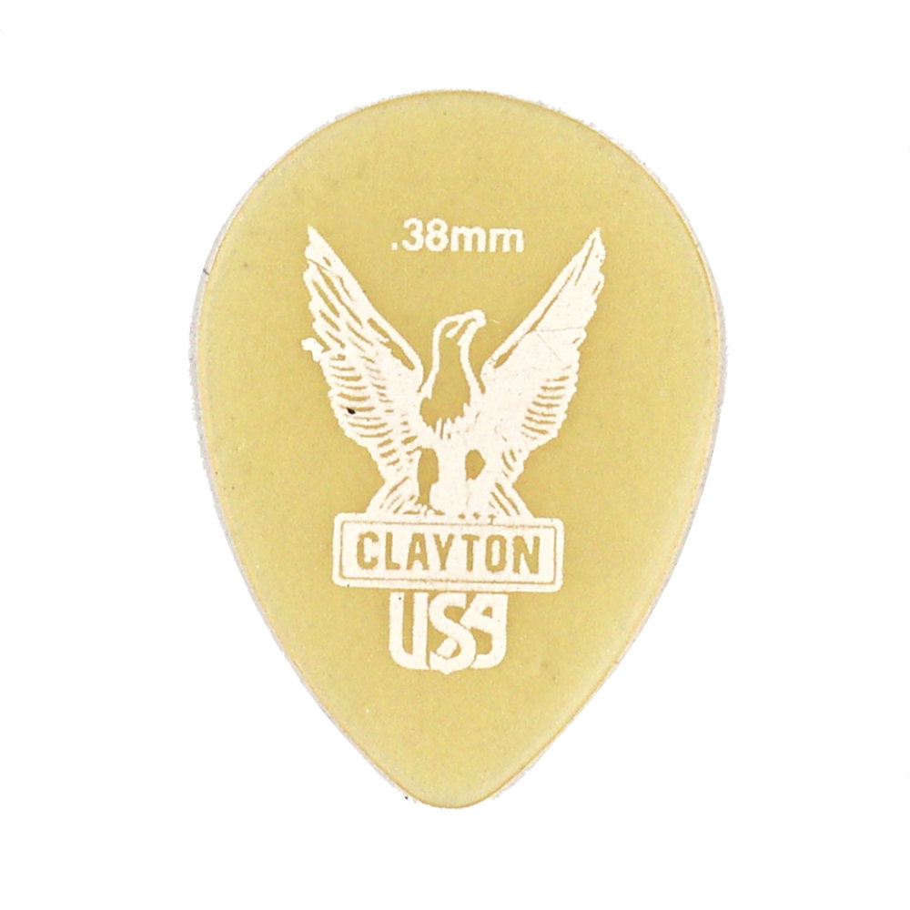 Clayton USA クレイトン UST38 Ultem Gold 0.38mm スモールティアドロップ ギターピック×36枚