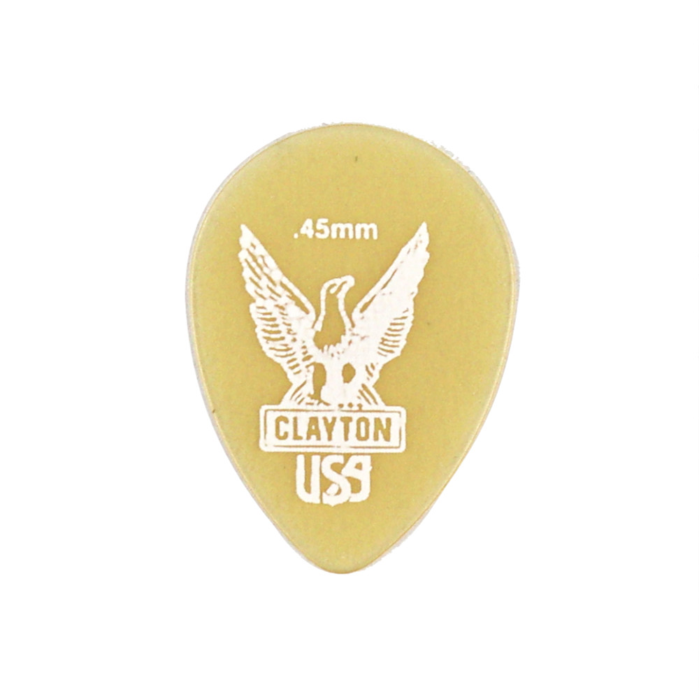 Clayton USA クレイトン UST45 Ultem Gold 0.45mm スモールティアドロップ ギターピック×12枚