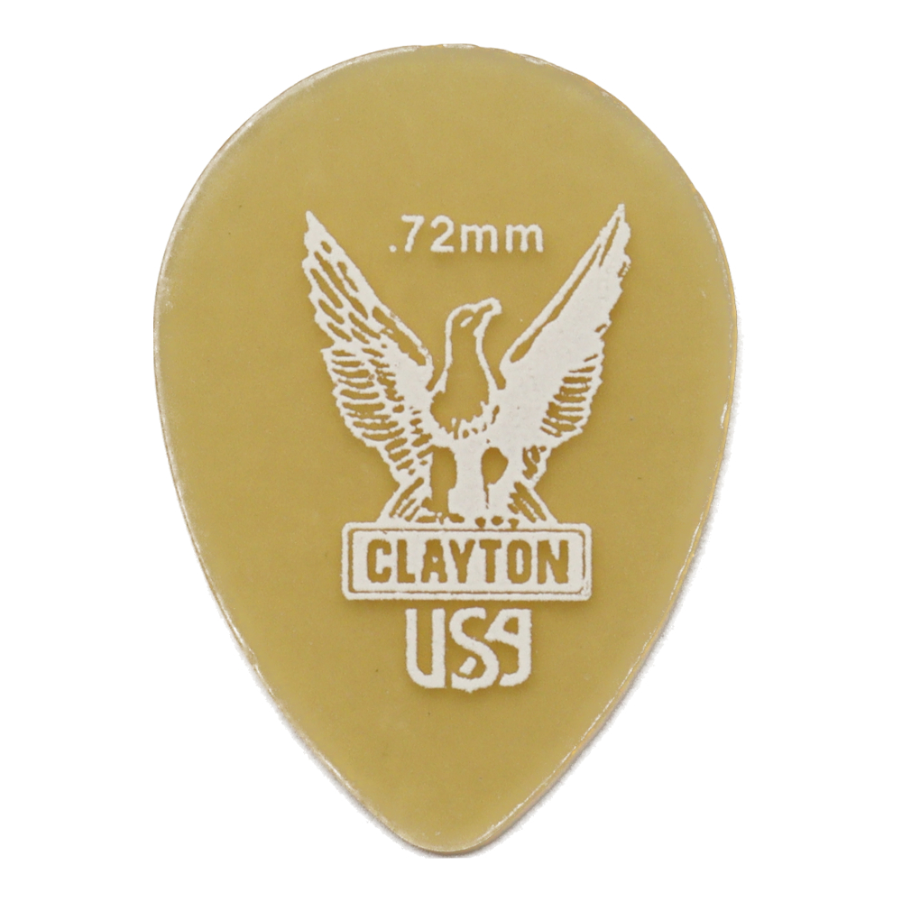 Clayton USA クレイトン UST72 Ultem Gold 0.72mm スモールティアドロップ ギターピック×36枚