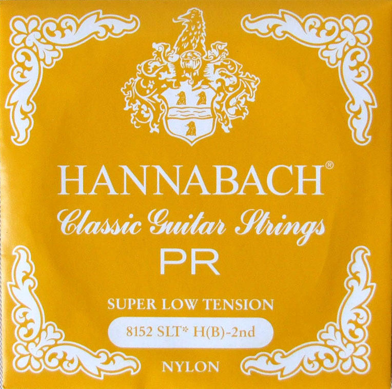 HANNABACH E8152 SLT-Yellow H 2弦 クラシックギターバラ弦 2弦×6本セット