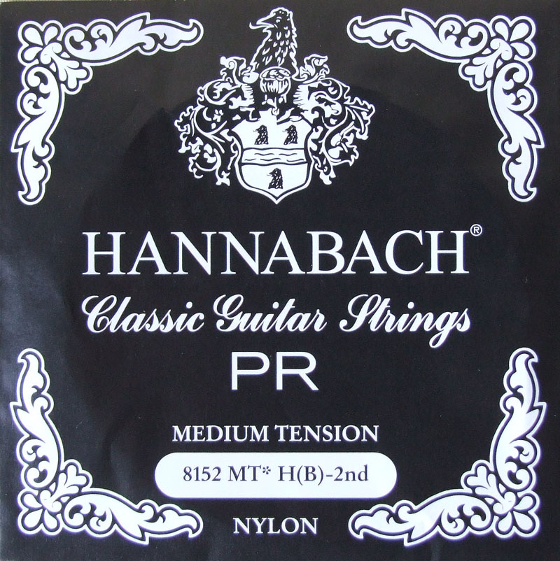 HANNABACH E8152 MT-Black H 2弦 クラシックギターバラ弦 2弦×6本セット