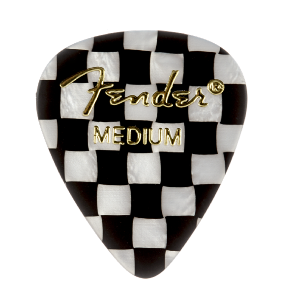 12 Fender Fender 351 Shape Graphic Checker Medium Guitar Bass Plectrums