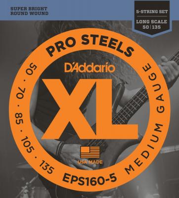 D'Addario EPS160-5 ProSteels Round Wound 5弦ベース弦