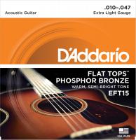D'Addario EFT15 Flat Top Phosphor Bronze Wound Extra Light アコースティックギター弦