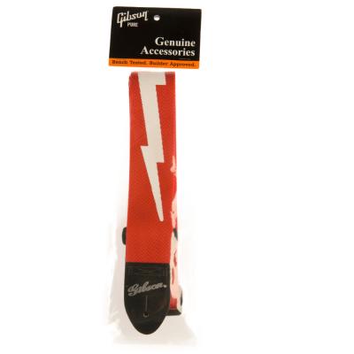 GIBSON ASGSBL-20 2" Lightning Bolt Style Safety Strap FERRARI RED