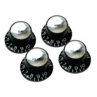 Gibson PRMK-010 Top Hat Style Knobs Black W/Silver Metal Insert ノブ
