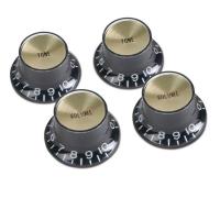 Gibson PRMK-020 Top Hat Style Knobs Black W/ Gold Metal Insert ノブ