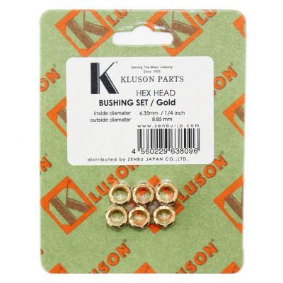 KLUSON BUSHING SET 6.35-8.85/Gold/HEXA ギターペグ用ブッシュ 6個セット