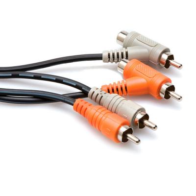 Hosa CRA-203PB 3m RCAオスx2-ピギーバック型RCAオスx2 オーディオケーブル