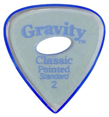 GRAVITY GUITAR PICKS Classic Pointed -Standard Elipse Grip Hole- GCPS2PE 2.0mm Blue ギターピック