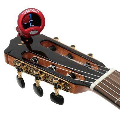 SNARK ST-2 全楽器対応クリップチューナー スナーク クラシックギターのヘッドに装着した画像