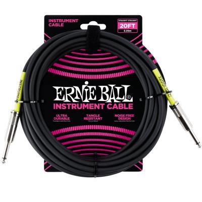 ERNIE BALL 6046 20' Straight/Straight Instrument Cable BLACK ギターケーブル