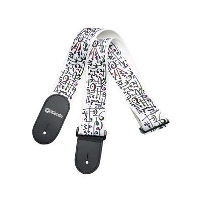 Dimarzio DD3142 Art Print with Leather Ends Art Strap White ギターストラップ