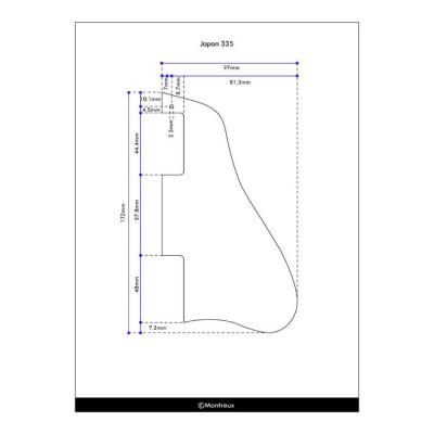 Montreux Japan 335 pickguard relic Retrovibe Parts No.723 ピックガード 寸法図