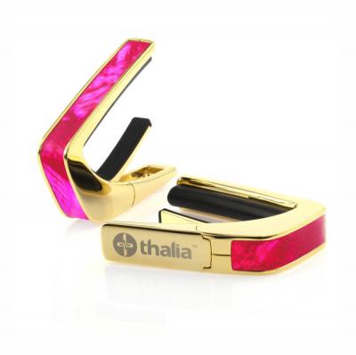 Thalia Capo 200 in 24K Gold Finish with Pink Angel Wing Inlay カポタスト