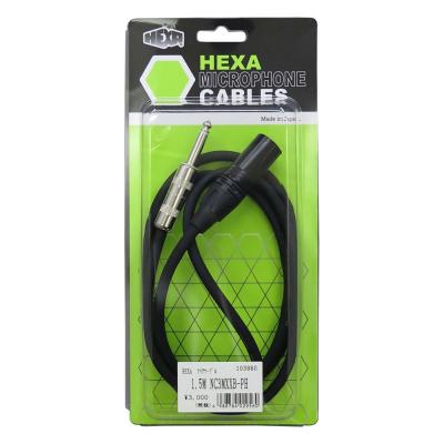 HEXA 1.5M NC3MXXB-PH ヘクサマイクロフォンケーブル XLRオス-フォン BK マイクケーブル