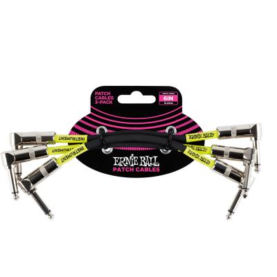 ERNIE BALL 6050 6" ANGLE/ANGLE PATCH CABLE 3-PACK BLACK パッチケーブル 3本セット