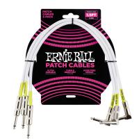 ERNIE BALL 6056 1.5’ STRAIGHT/ANGLE PATCH CABLE 3-PACK WHITE パッチケーブル 3本セット