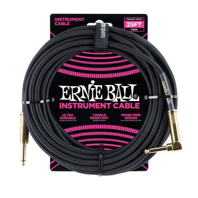 ERNIE BALL #6058 25ft Braided Cables Black ギターケーブル