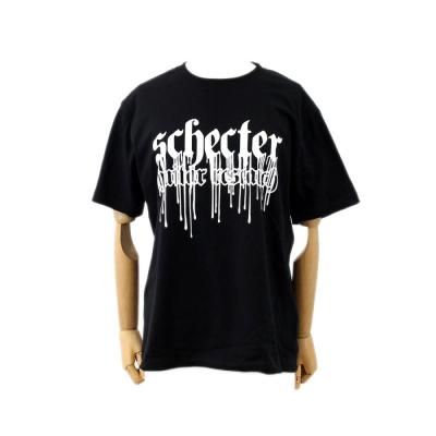 SCHECTER 垂れ文字白ロゴ Tシャツ Black Sサイズ