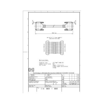 Hosa DBD-303 91cm Dsub25ピン-Dsub25ピン マルチケーブル 配線図 画像