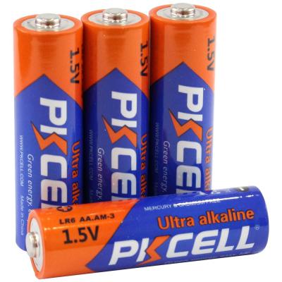 PKCELL BATTERY LR6-4B 1.5V AA 単3アルカリ電池 4本パック