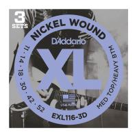 D'Addario EXL116-3D エレキギター弦 3セットパック
