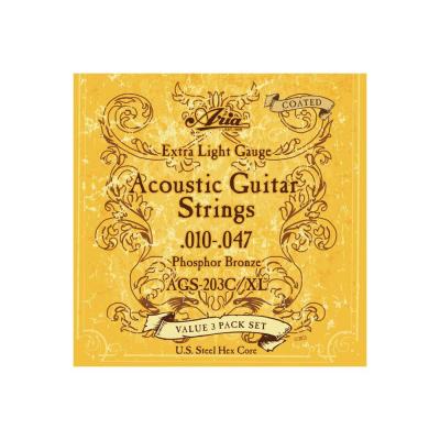 ARIA AGS-203C/XL アコースティックギター弦 3セットパック
