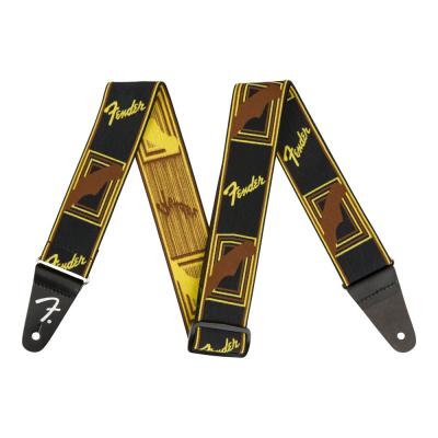 Fender Weighless Monogram Strap Black/Yellow/Brown ギターストラップ
