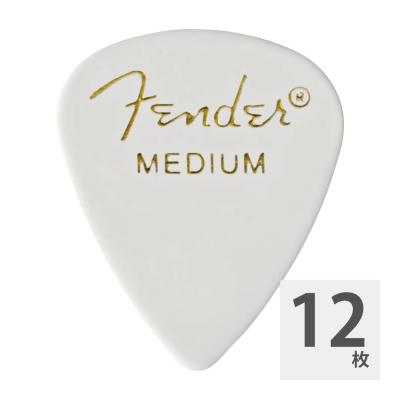 Fender 351 Shape White Medium ギターピック 12枚入り