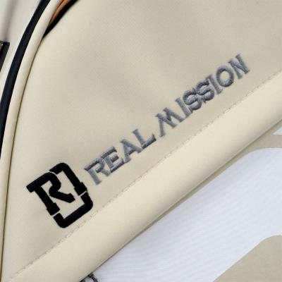 REAL MISSION（リアルミッション） Venus02-D Cream 防水 アコースティックギターケース・ギグケース・アコギケース 生地表面の質感・刺繍ロゴ
