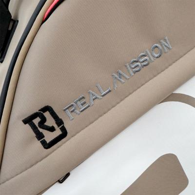 REAL MISSION（リアルミッション） Venus03-D Beige/Pink 防水 アコースティックギターケース・ギグケース・アコギケース 生地表面の質感・刺繍ロゴ
