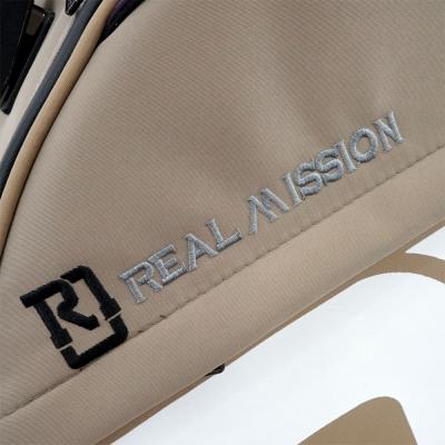 REAL MISSION（リアルミッション） Venus04-D Beige/Purple 防水 アコースティックギターケース・ギグケース・アコギケース 生地表面の質感・刺繍ロゴ