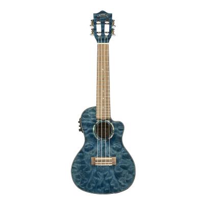 LANIKAI QM-BLCEC Quilted Maple Blue Stain Concert A/E Ukulele エレクトリック コンサートウクレレ