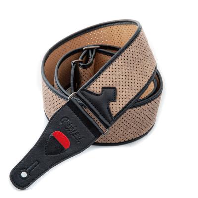 RightOn! STRAPS MONTE-CARLO Beige ギター・ベース用ストラップ ライトンオン 巻いた画像 ピックポケット部