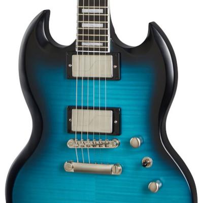 Epiphone SG Prophecy Blue Tiger Aged Gloss エレキギター ボディトップ画像