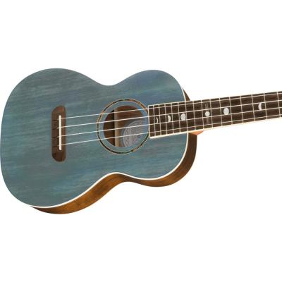 Fender Dani Harrison Uke TURQUOISE WN テナーウクレレ ボディアップ画像