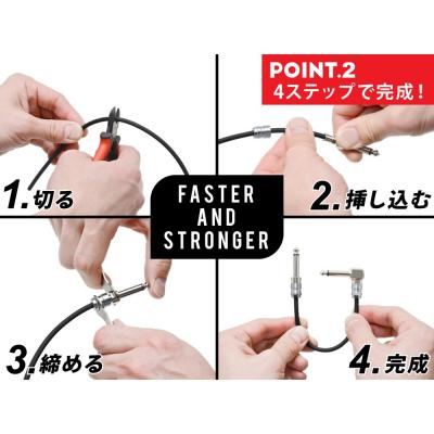 NEO by OYAIDE Elec L6S6+ ソルダーレスケーブルキット ケーブル3.0m S型L型プラグ各6個 スパナ2個 リサイクルスティック 製品特長の画像