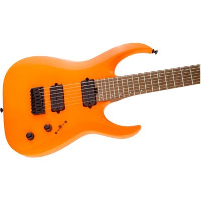 Jackson Pro Series Signature Misha Mansoor Juggernaut HT7 Neon Orange 7弦 エレキギター 斜めアングル画像