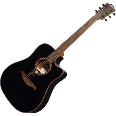 LAG GUITARS T118DCE-BLK エレクトリックアコースティックギター ボディトップ画像