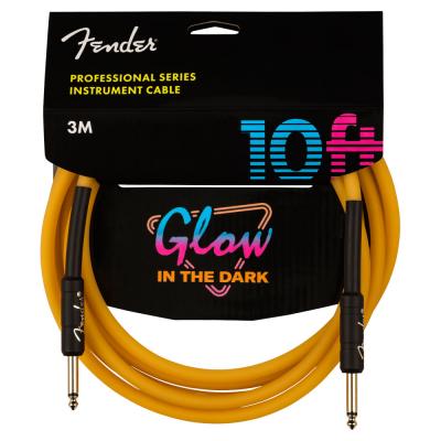 Fender Professional Glow in the Dark Cable Orange 10’ SS ギターケーブル