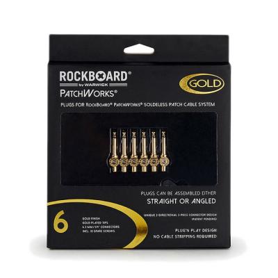RockBoard RBO CAB PW PLUG 6 GD PatchWorks Solderless Plugs 6 pcs Gold ソルダーレスプラグ