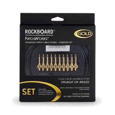 RockBoard RBO CAB PW SET GD PatchWorks Solderless Patch Cable Set 300 cm Cable + 10 Plugs Gold ソルダーレスケーブルキット