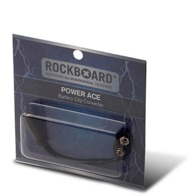 RockBoard RBO POWER ACE CONBAT Power Ace Battery Clip Converter 9V battery clip to 2.1 x 5.5 mm barrel socket バッテリースナップ パッケージ画像